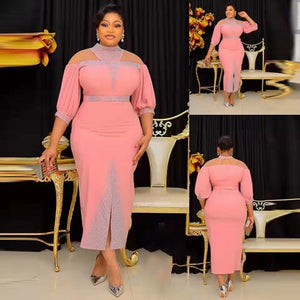 Plus Size Party Dresses Women Wedding Gown Outfits Bodycon Midi Dress