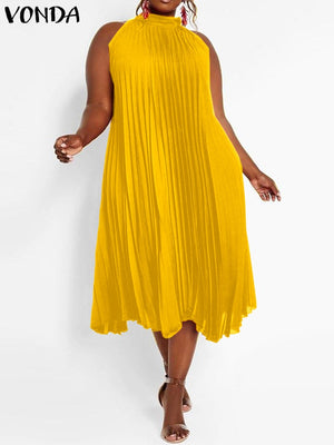 Women Sexy Satin Silk Sleeveless Evening Party Long Dresses-FrenzyAfricanFashion.com