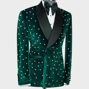 Luxury Men Suits Slim Fit Groom Tuxedos Wedding Prom Tailored Double Vent