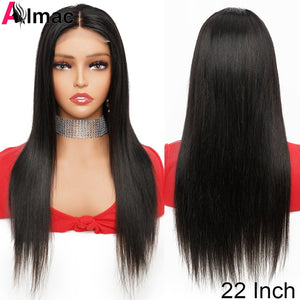 Bone Straight Closure Wig Indian Remy Human Hair Wigs 13x4 Transparent Straight Lace Front Wig For Women Pre-Plucked Hairline-FrenzyAfricanFashion.com