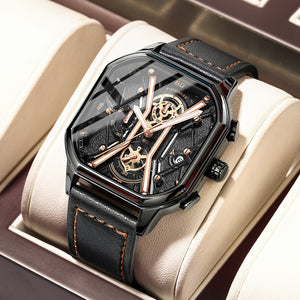 BeniSap Fashion Men Wristwatches Luxury Chronograph Luminous Waterproof Date Man Watch Square-FrenzyAfricanFashion.com