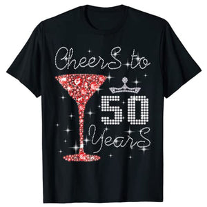 Queen Princess Cheers To 50 Years Birthday T-Shirt-FrenzyAfricanFashion.com