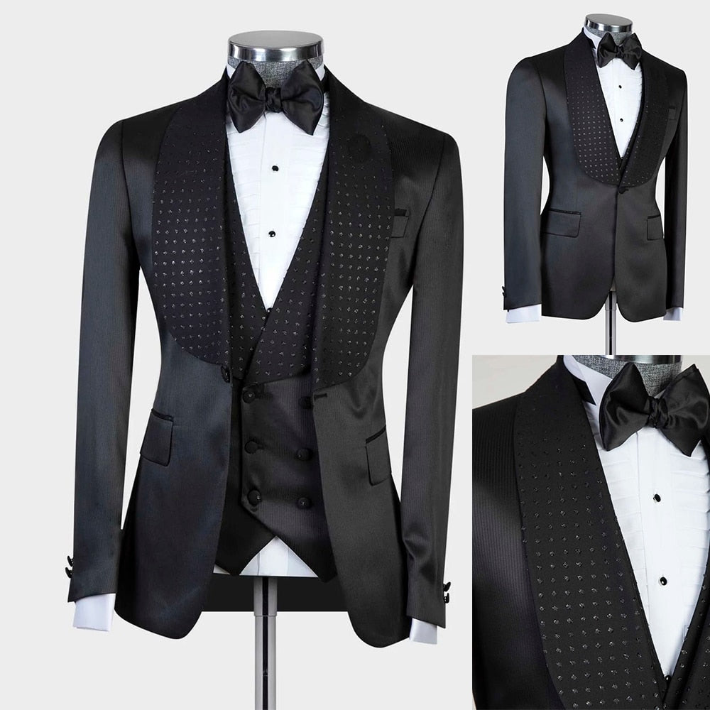 Elegant Black Men Suits With Men Occasion wear-FrenzyAfricanFashion.com