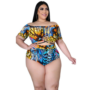 Swimsuits Women Beach Shorts Two Piece Set Plus Size Swimwear