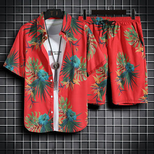 Beach Clothes For Men 2 Piece Set Quick Dry Hawaiian Shirt and Shorts Set Men Fashion Clothing Printing Casual Outfits Summer-FrenzyAfricanFashion.com