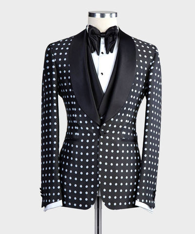 Image of Black Men Suits Tuxedo 2 Pieces Jacket Vest-FrenzyAfricanFashion.com