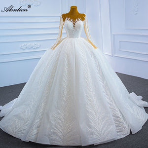 Ball Gown Wedding Lace Up Pearls Tiered Bridal Beaded skirts-FrenzyAfricanFashion.com