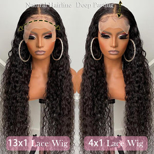 Deep Wave Lace Front Wig Kinky Curly Synthetic Wigs 13x4X1 Cheap Wig Pre Plucked Natural Hair Glueless for Black Women