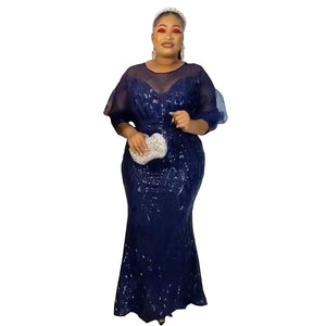 Luxury Evening Dresses Women Plus Size Sequin Mermaid Bodycon Dress