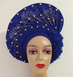 sego gele headtie turbans for women hats for women auto gele headtie already made 2022 aso oke fashion bonnets head wraps-FrenzyAfricanFashion.com