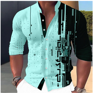 Fashion 3D Printed Collar Shirts Men's Tops Casual Outdoor Party Soft Comfortable Fabric Button Tops-FrenzyAfricanFashion.com