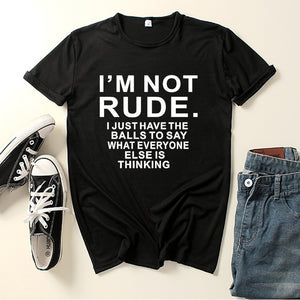 I am Not Rude Letter Print Women T Shirt Short Sleeve O Neck Loose Women Tshirt Ladies Tee Shirt Tops Cloth-FrenzyAfricanFashion.com