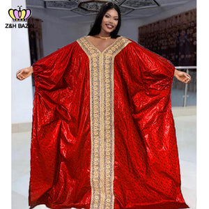 Red Bazin Riche Evening Gowns-FrenzyAfricanFashion.com