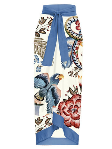 Image of Floral Print One-Piece Swimsuit Set-FrenzyAfricanFashion.com