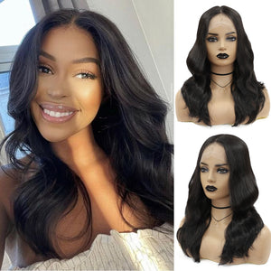 Synthetic Lace Front Wig with Baby Hair 18 Inch Medium Body Wavy-FrenzyAfricanFashion.com