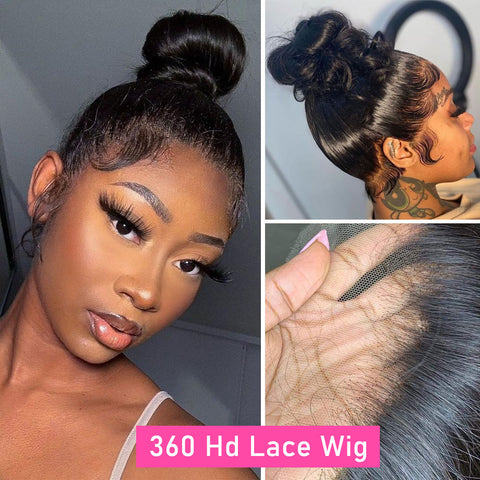 Image of HD Lace Frontal 360 Full Lace Wig Human Hair-FrenzyAfricanFashion.com