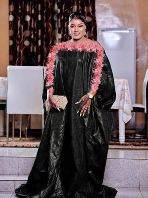 Bazin Riche Long Dresses African Turkey Dashiki Ceremony Party Clothing-FrenzyAfricanFashion.com