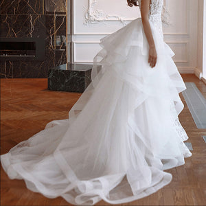 Wedding Detachable Skirt Tiered Tulle Removable Train for Dresses-FrenzyAfricanFashion.com