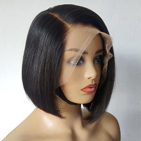 Image of Side Part Bob Wigs Bone Straight Human Hair-FrenzyAfricanFashion.com