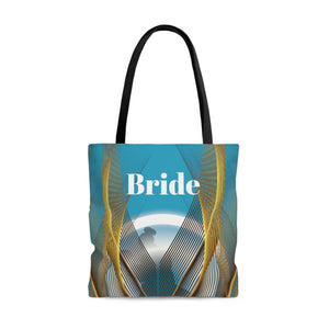 Blue Bridal Tote | Custom Bridal Shower Gift Bag | Wedding Handbag | Gift For Bride | Beach Wedding Shoulder Bag-FrenzyAfricanFashion.com