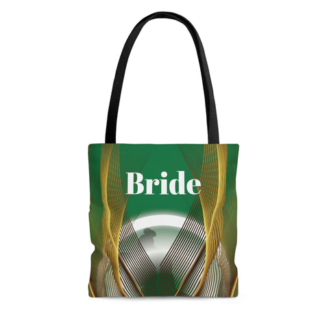 Image of Custom Bride Tote | Green Women Shoulder Bag | Practical Wedding Gift for Her | Bridal Shower Gift | Women Engagement | Bride to be-FrenzyAfricanFashion.com