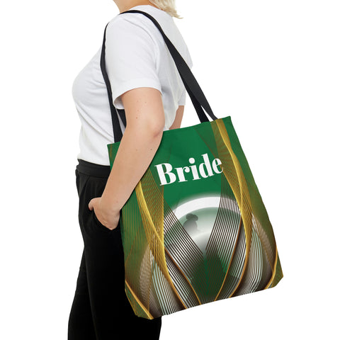 Image of Custom Bride Tote | Green Women Shoulder Bag | Practical Wedding Gift for Her | Bridal Shower Gift | Women Engagement | Bride to be-FrenzyAfricanFashion.com