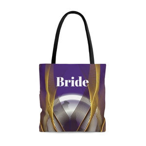 Purple Bridal Tote | Custom Bridal Shower Gift Bag | Wedding Handbag | Gift For Bride | Beach Wedding Shoulder Bag-FrenzyAfricanFashion.com