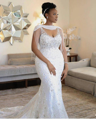 Image of wedding dress Shantell Mermaid Gown-FrenzyAfricanFashion.com