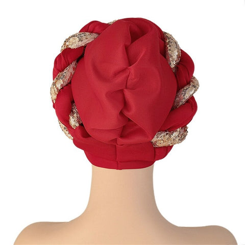 Image of Braided Twisted turbans Headwrap chemo Cap-FrenzyAfricanFashion.com