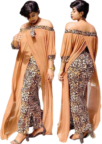 Image of Josy 2 in 1 Leopard Maxi Print Dress-FrenzyAfricanFashion.com