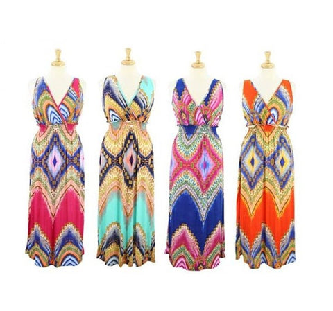 Image of Wholesale Maxi Long Summer Dresses 100 Pieces-FrenzyAfricanFashion.com