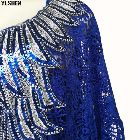 Image of Boubou Party African dress women Dashiki lace beaded embroidery-FrenzyAfricanFashion.com
