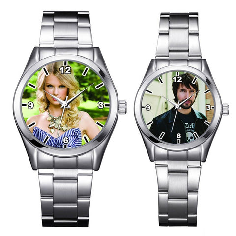 Image of Custom photo watch face Printing Wristwatch Customized Gift For lovers-FrenzyAfricanFashion.com