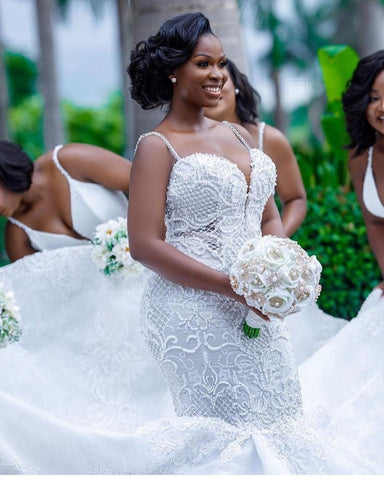 Image of Luxury African Mermaid Wedding Dress Women-FrenzyAfricanFashion.com