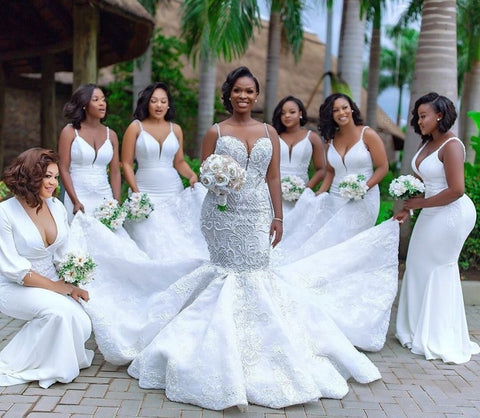 Image of Luxury African Mermaid Wedding Dress Women-FrenzyAfricanFashion.com