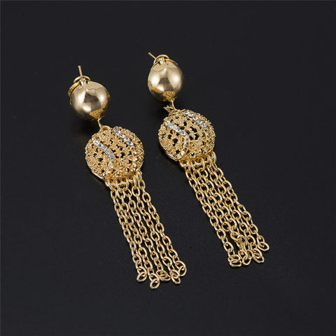 Lorna Designs African Gold Beads women Dubai jewelry sets necklace Earrings Set-FrenzyAfricanFashion.com