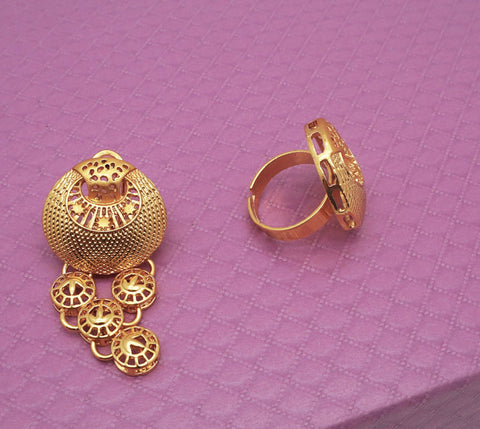 Image of Levina Gold Bridal Necklace Dubai Gold Plating Jewelry Sets Bracelet Ring African-FrenzyAfricanFashion.com