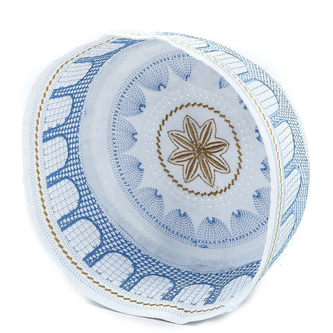 Image of muslim hats Cotton Embroidery Arab Men Prayer Turban Hijab Bonnet Islam Jewish India Caps-FrenzyAfricanFashion.com