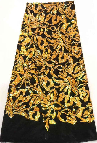 Image of Georgette Velvet African lace with sequins-FrenzyAfricanFashion.com