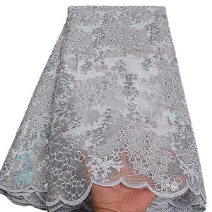 Embroidery Sequins Organza French Mesh Net Sequence Lace Fabric  Africa Nigeria Party