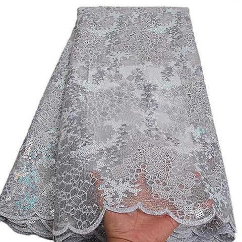 Image of Embroidery Sequins Organza French Mesh Net Sequence Lace Fabric Africa Nigeria Party-FrenzyAfricanFashion.com