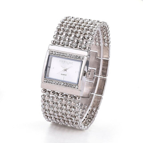 Image of Jesse Woman Round Diamond Bracelet Analog Quartz Movement Wrist Watch-FrenzyAfricanFashion.com