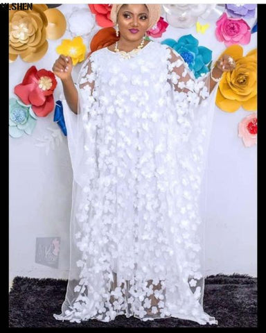 Image of Boubou Party African dress women Dashiki lace beaded embroidery-FrenzyAfricanFashion.com