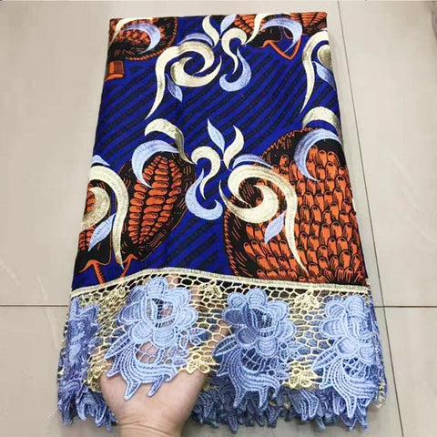 Image of New African wax water-soluble material Ankara embroidery high-quality women's clothing lace fabric-FrenzyAfricanFashion.com