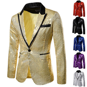 Men Sequin Jacket Blazer Suit-FrenzyAfricanFashion.com