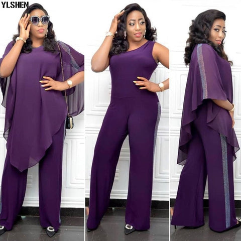 Image of Jumpsuit Overall Set Dress Women Sequined Baggy Pants-FrenzyAfricanFashion.com