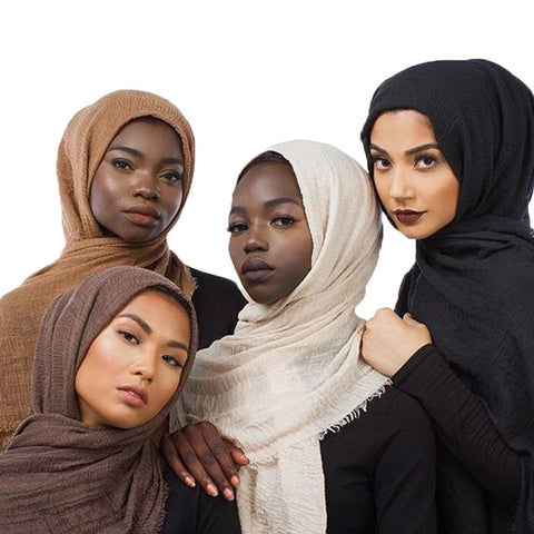 Image of Women Crinkle Hijab Turban Shawls-FrenzyAfricanFashion.com
