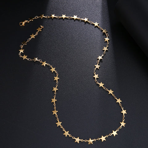 Image of Minimalist Dainty Stainless Steel Gold Chain Necklace Unisex-FrenzyAfricanFashion.com