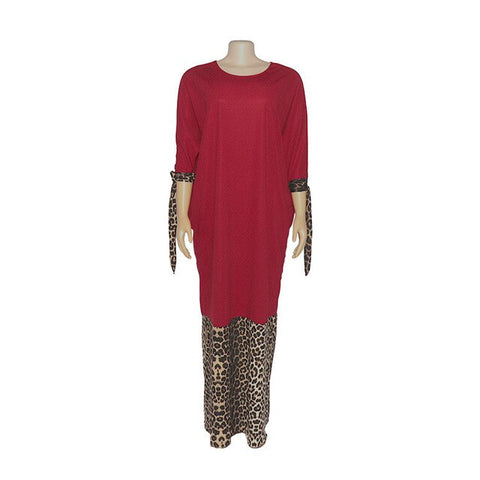 Image of One Size Long Dress Women Loose Leopard Printed Maxi Dress Sundress-FrenzyAfricanFashion.com