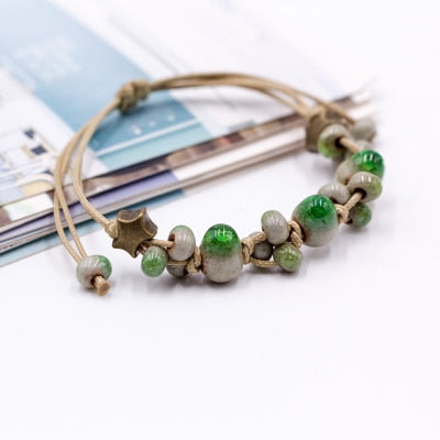 Retro style Charm beaded bracelets adjustable woman-FrenzyAfricanFashion.com